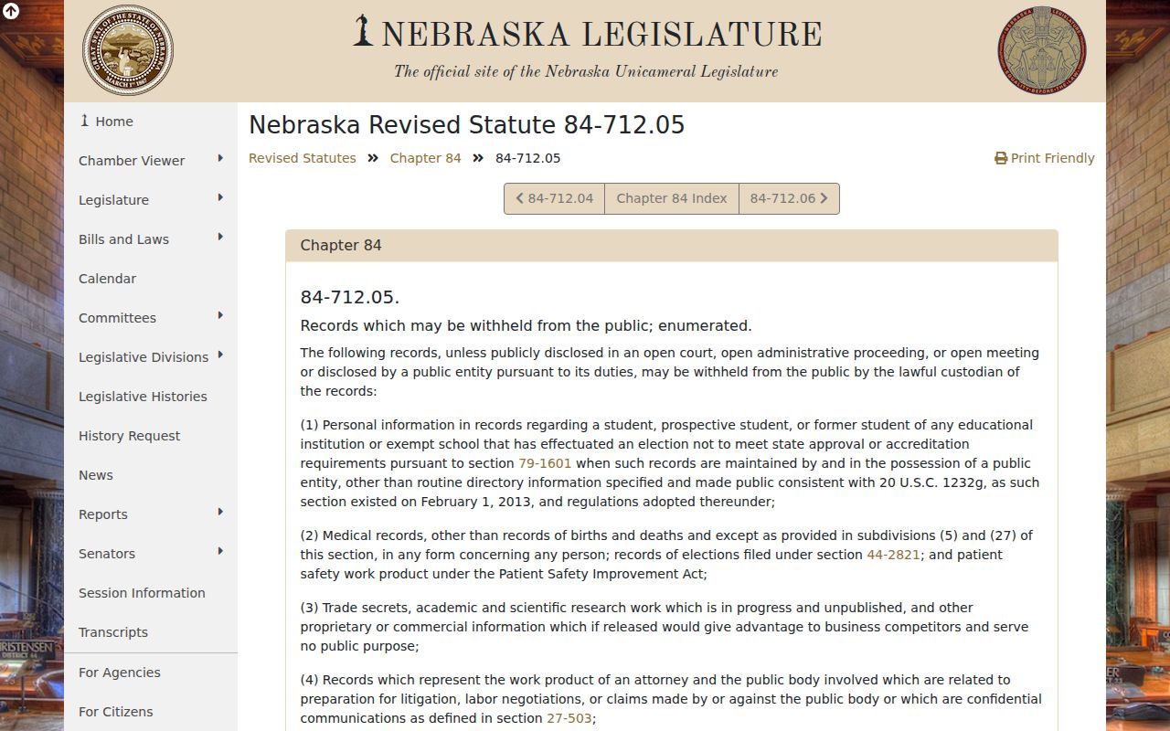 Lawrence and Nuckolls County criminal record exemptions under Nebraska law