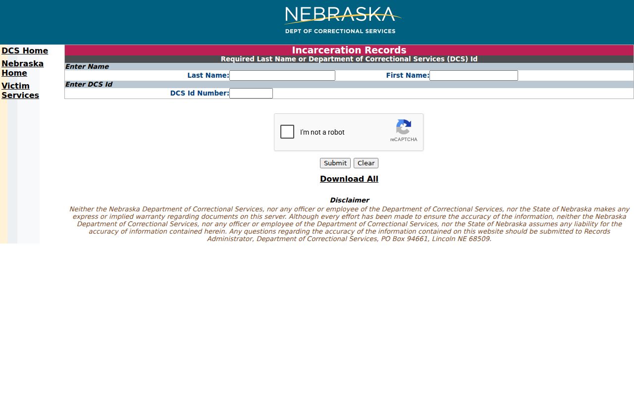 NDCS inmate search compared with Nuckolls County arrest records