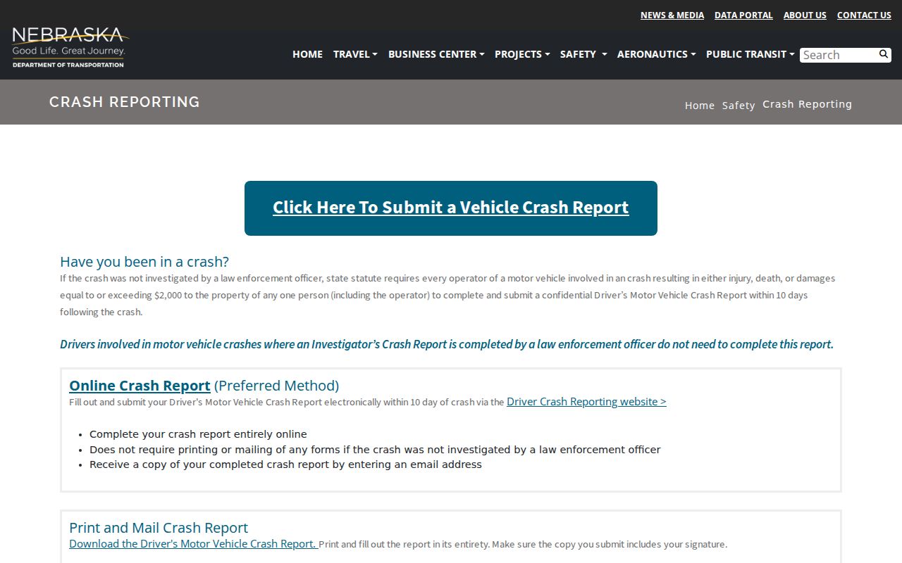 NDOT crash report route distinguished from Nuckolls County arrest records