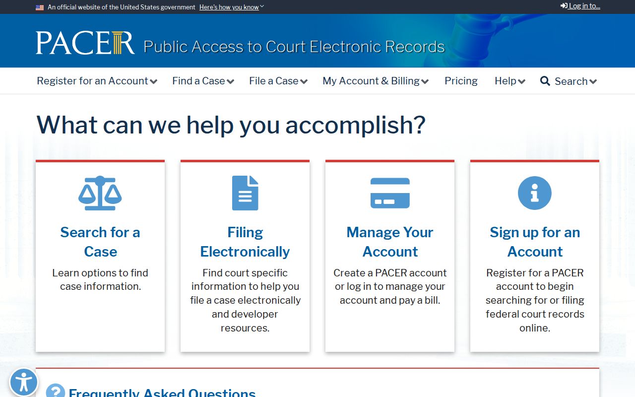 PACER federal docket boundary for a Nuckolls County court case search