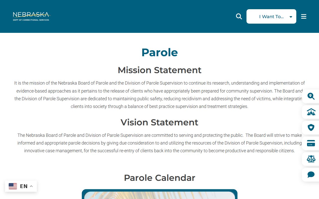 Nebraska corrections parole information connected to Nuckolls County criminal records